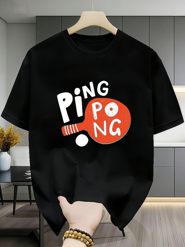 Table Tennis Graphics - T-shirt en coton décontracté pour homme