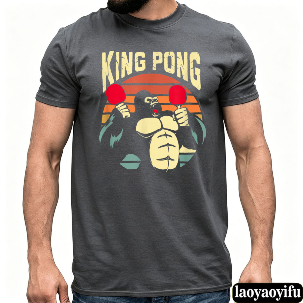 Table Tennis Graphics - T-shirt Ping Pong King Kong pour