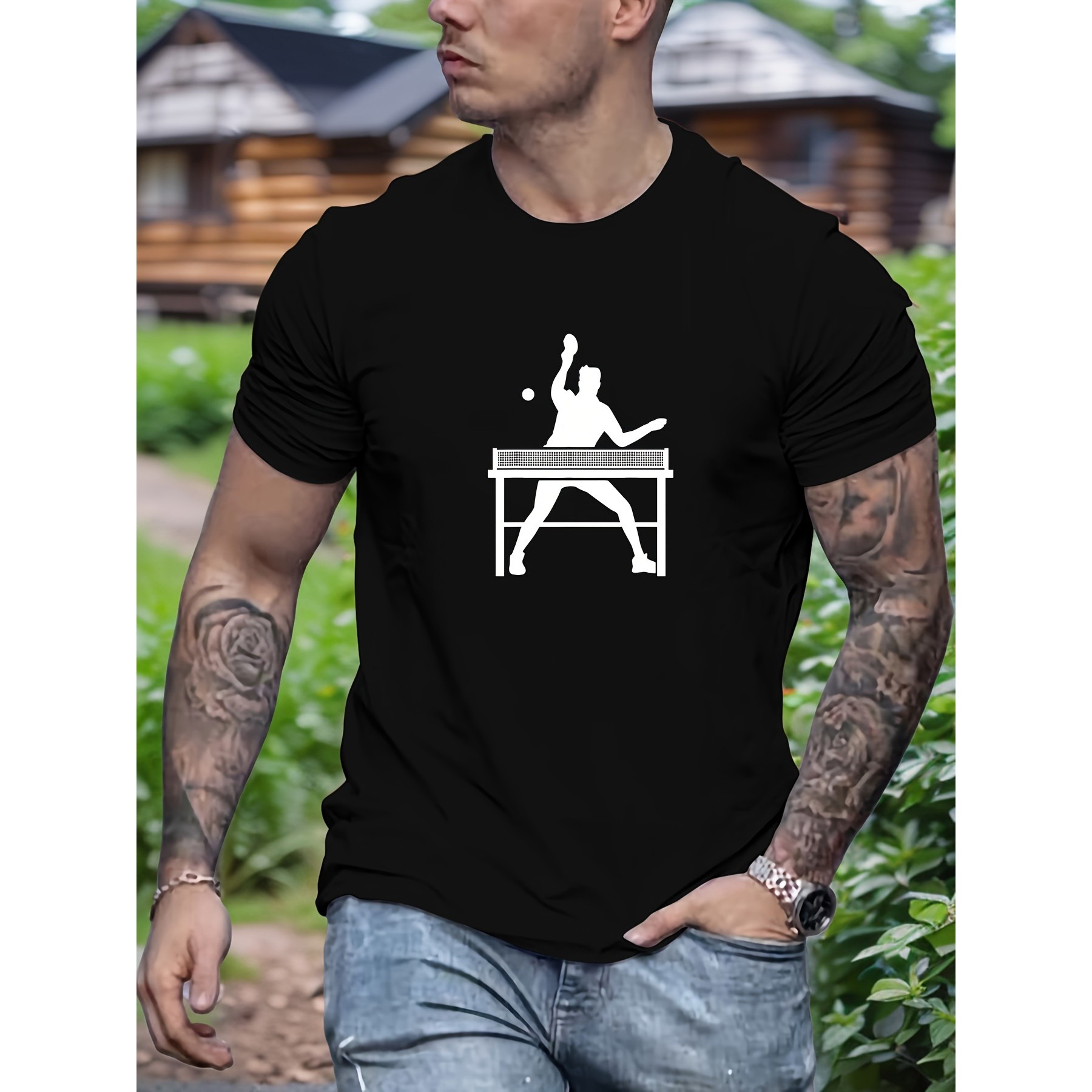 Table Tennis Graphics - T-shirt graphique pour joueur de tennis