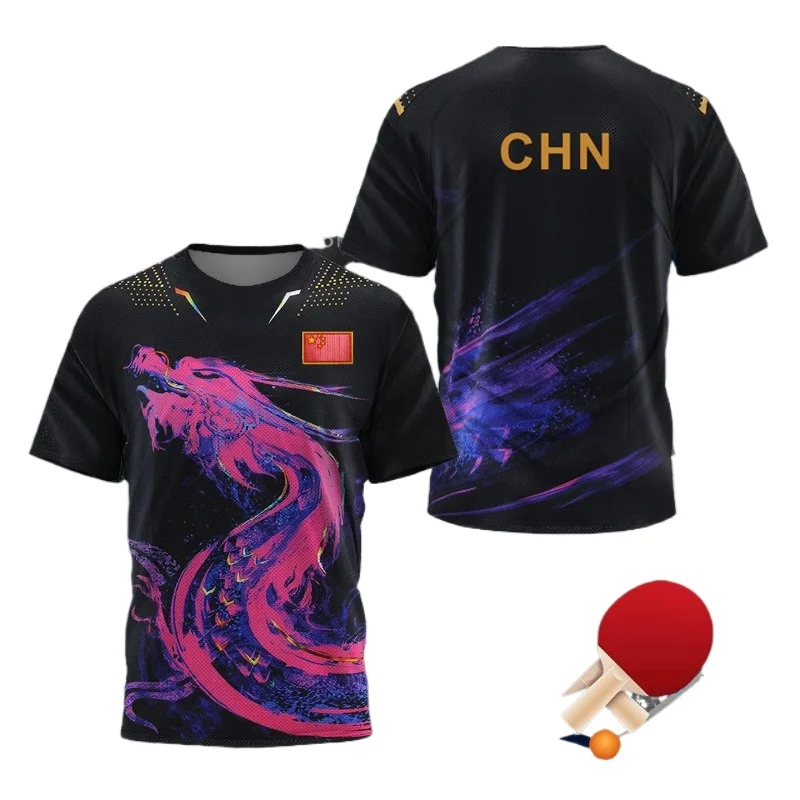 Table Tennis Outfit - T-shirt graphique Dragon de Chine pour